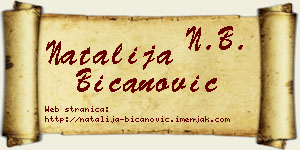 Natalija Bicanović vizit kartica